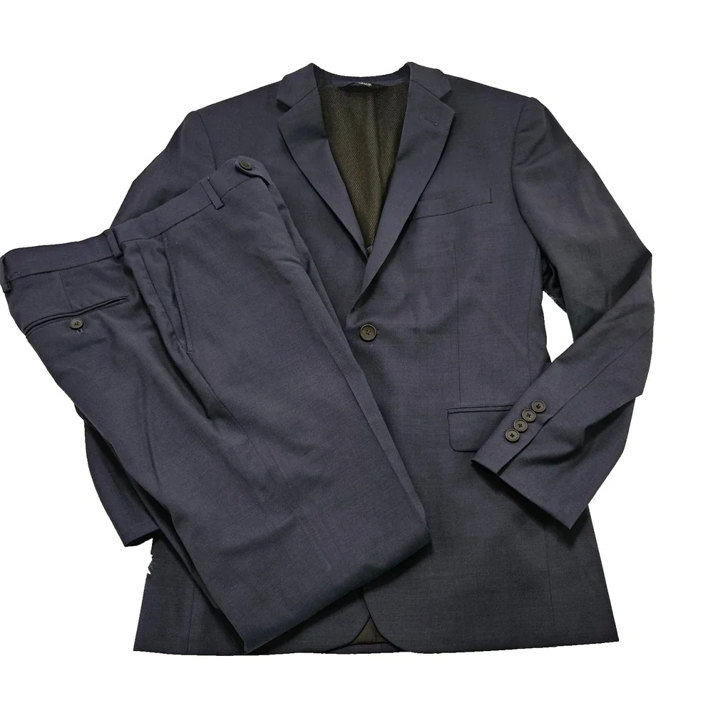 Jos. A. Bank Traveler Travel Tech Suit Mens 41R Slim Fit Navy Blue Wool Blend